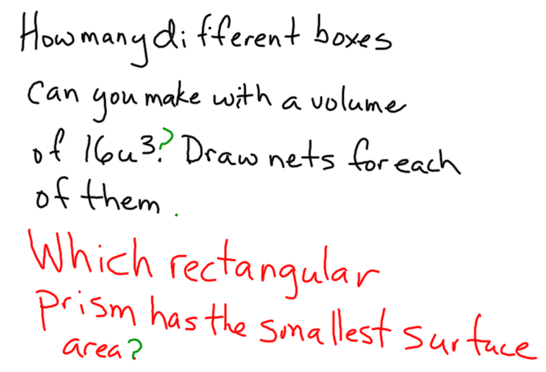 Sargent Park Math Zone: Volume and Surface Area Problem