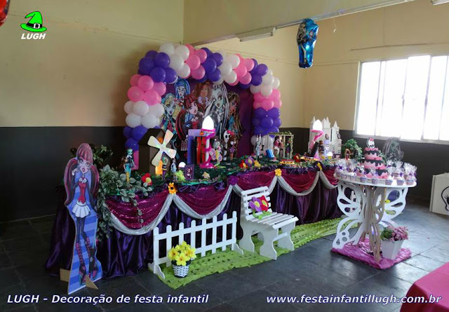 Monster High - Decoração tradicional super luxo Decoração infantil Monster High para festa de aniversário - Festa infantil.