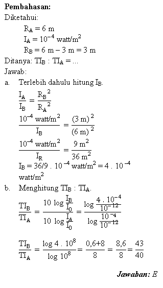 Pembahasan soal intensitas dan taraf intensitas Pembahasan soal intensitas dan taraf intensitas
