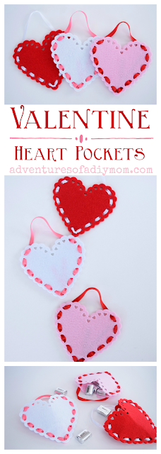 Felt Valentines Heart Pockets