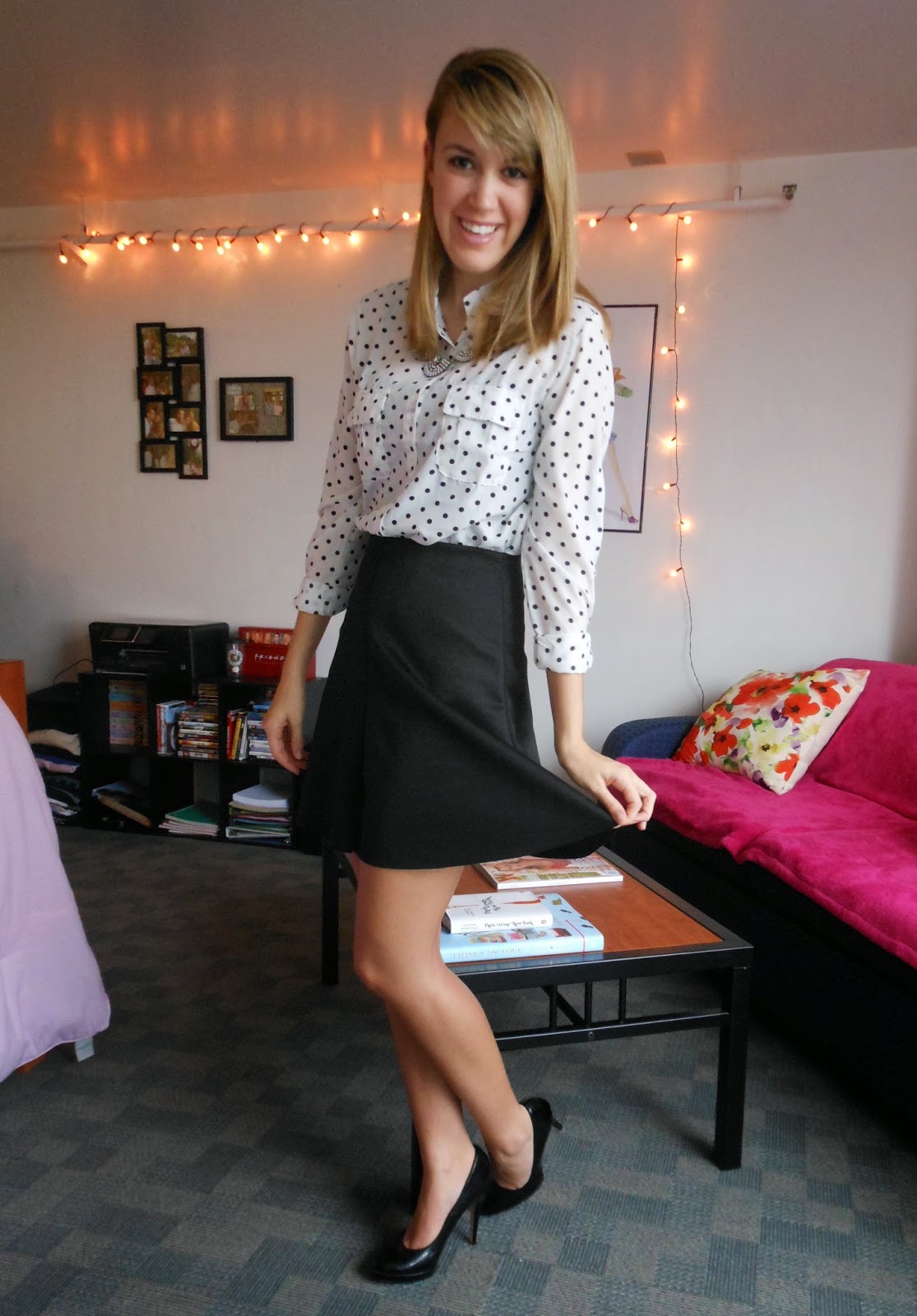 dress in sparkles: polka dots and heels
