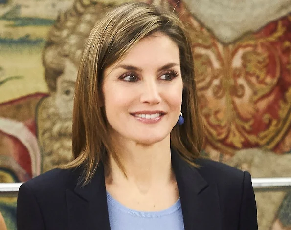 Queen Letizia of Spain attends an Audience to a representation of the Spanish Association against Leukodystrophy-ELA Spain