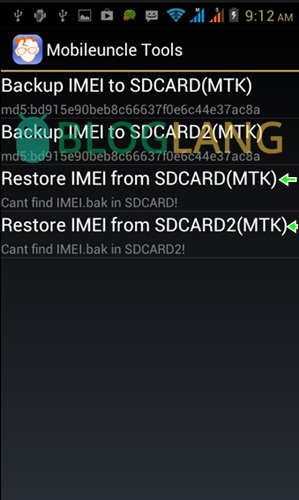 restore imei Android