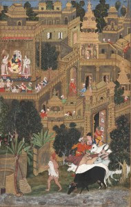 An old painting from India of Dwarka. Very old painting of Dwarka.