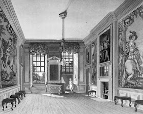 Queen's Levée Room, St James's Palace  from The History of he Royal Residences by WH Pyne (1819)