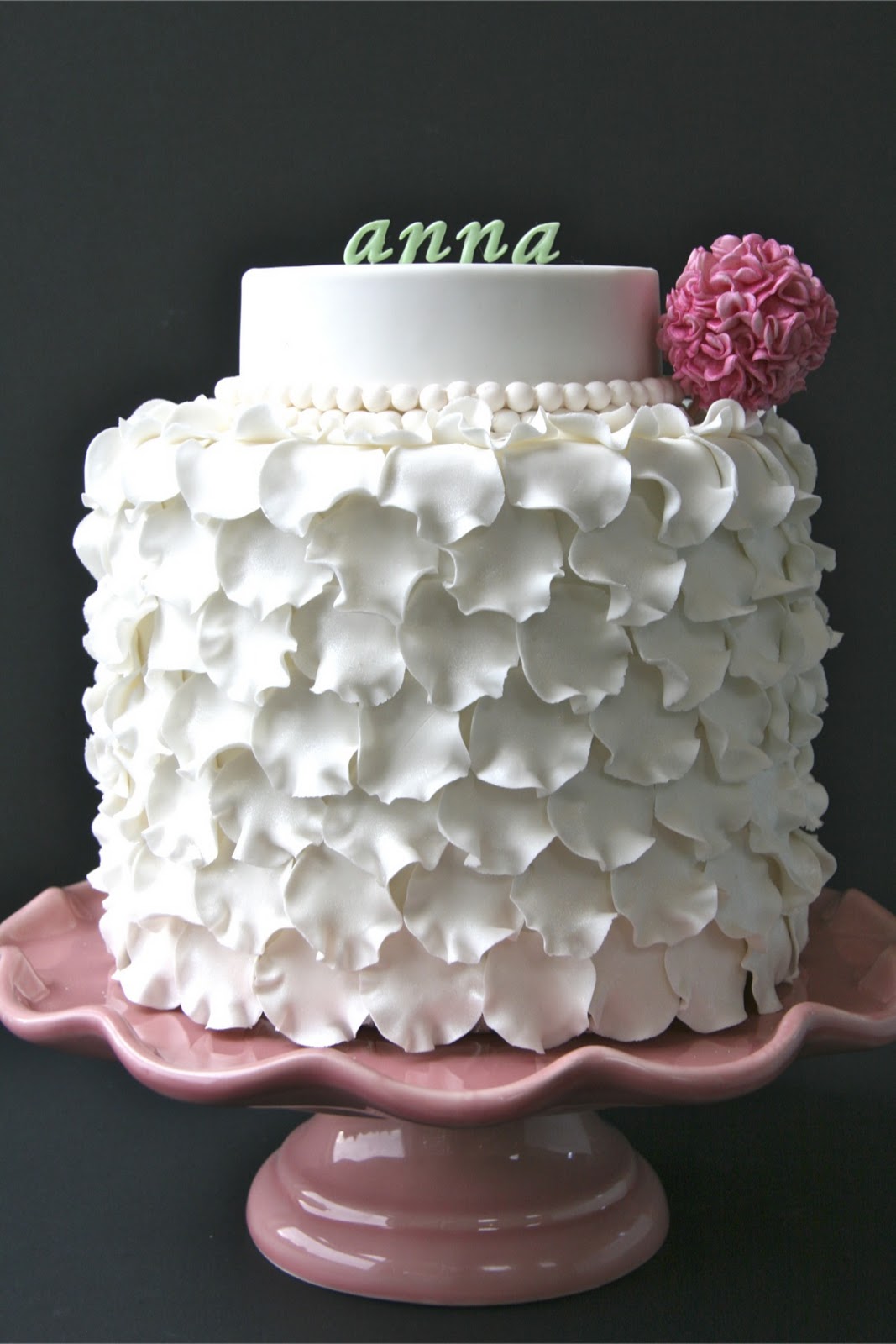Sweet cake design ruffle/pom pom cake