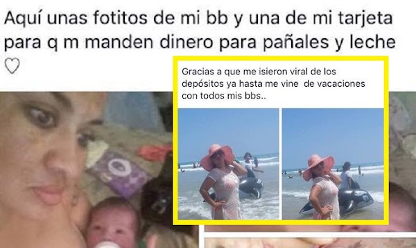 Mujer pide dinero para su "bendición" en face y se va de vacaciones a la playa Mujer pide dinero para su "bendición" en face y se va de vacaciones a la playa