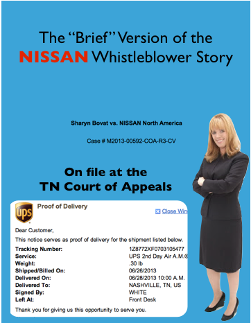 Sharyn Bovat Could NOT Get a NON-CORRUPT Lawyer in TN and Represented Herself