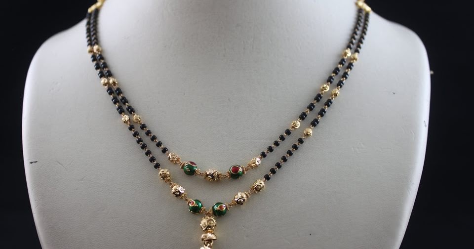 Indian jewellery Two Layer Black Beads Chain