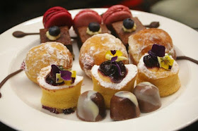 High Tea at the Intercontinental - Rialto: macarons, brownies, doughnuts, sponge and pralines
