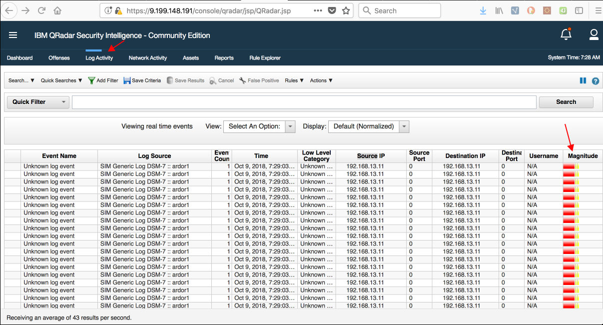 Generate Demo Log Events for QRadar CE 7.3.1