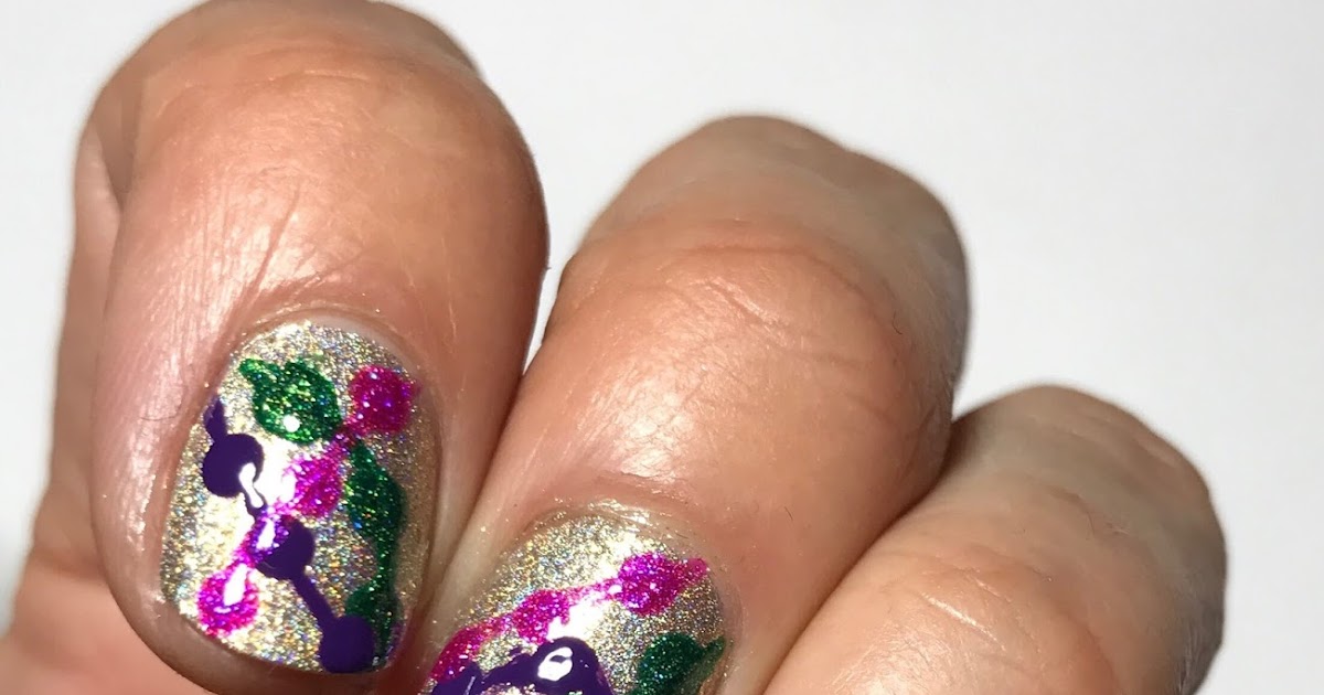 My Nail Polish Obsession Mardi Gras Bead Nail Art featuring Girly Bits