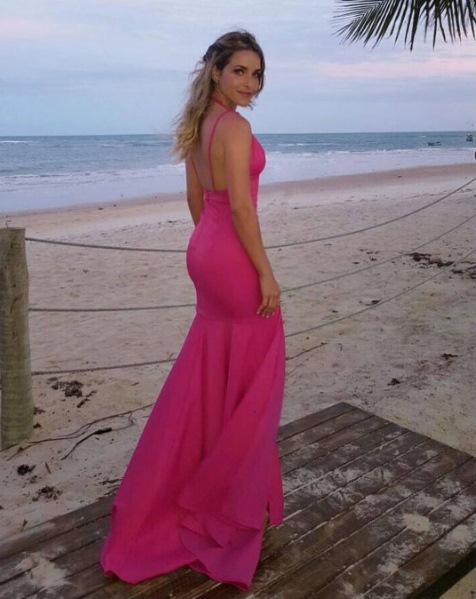 vestido de festa pink casamento na praia