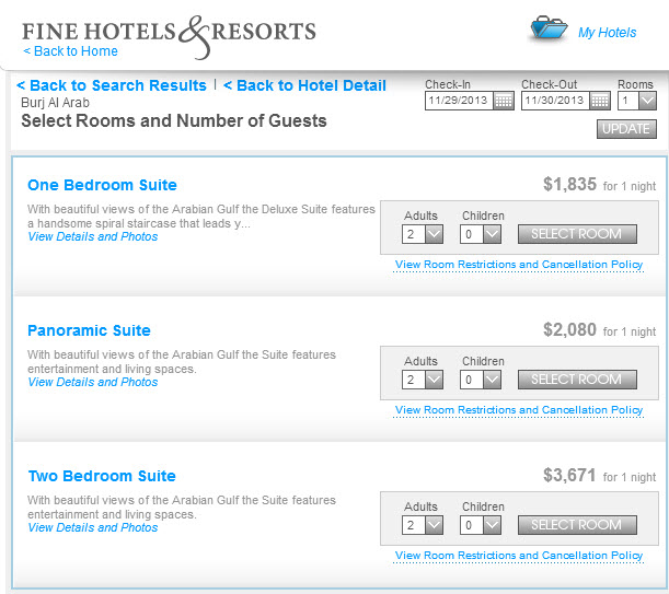 Burj Al Arab Cost Per Night
