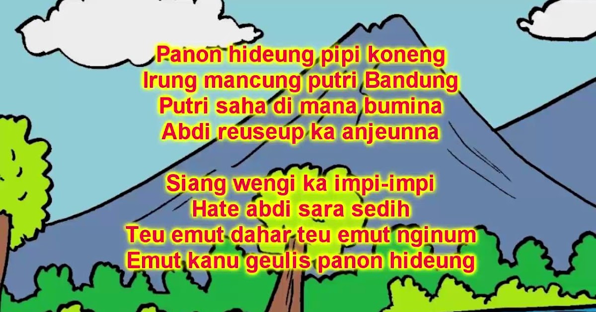 Makna, Arti dan Lirik Lagu Panon Hideung - Kumpulan Lagu Daerah
