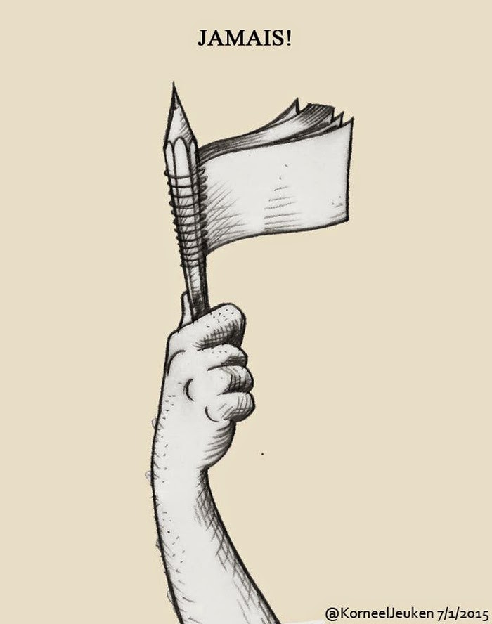 The Pen Is Mightier Than The Sword 28 Cartoonists Pay Tribute To The Victims Of The Charlie Hebdo Shooting - Never!