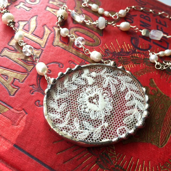  Antique lace jewelry by Laura Beth Love, Dishfunctional Designs