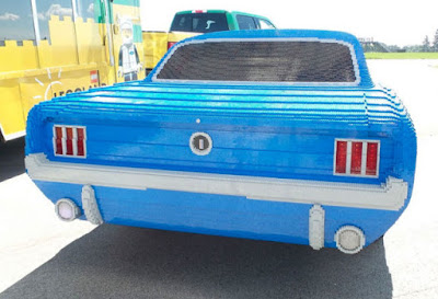 Traseira mustang ford real azul
