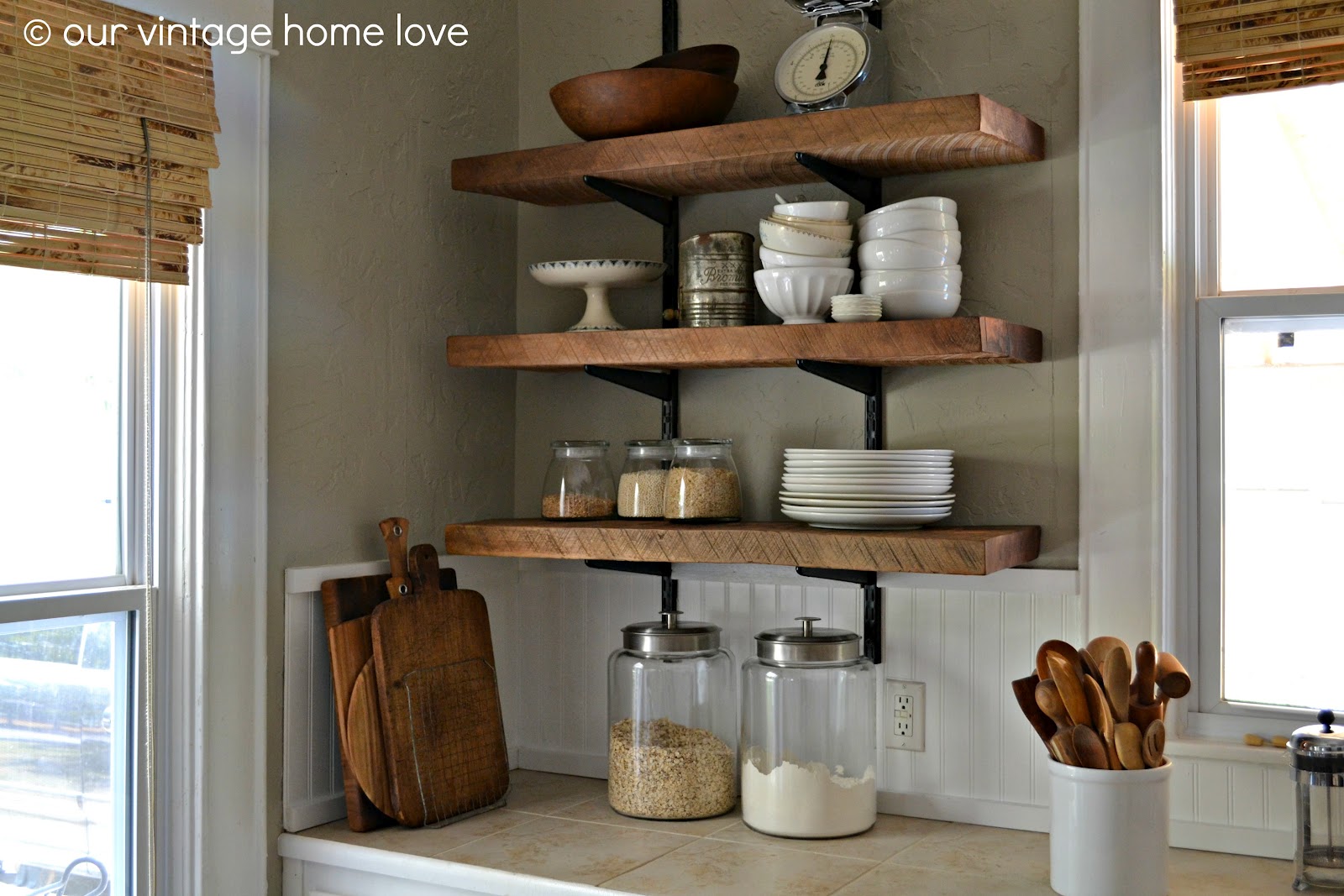 Build kitchen shelves from old doors