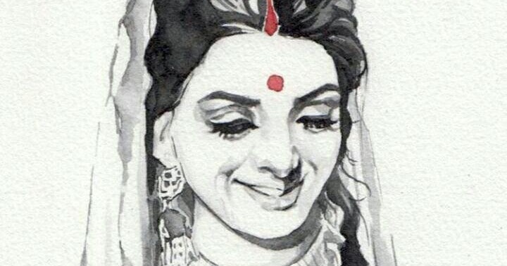 Sridevi Drawing Beautiful Image - Drawing Skill
