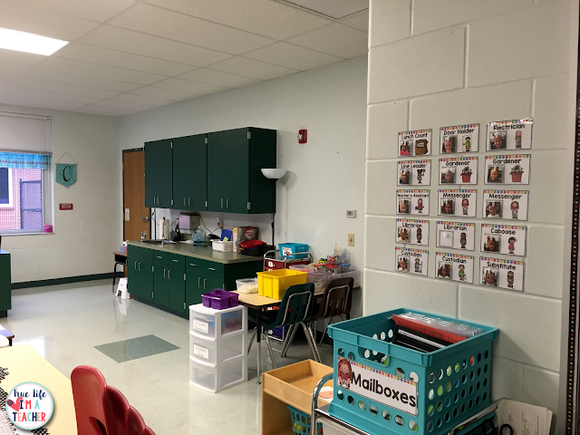 A detailed picture tour of setting up, organizing, and decorating a 1st grade classroom.