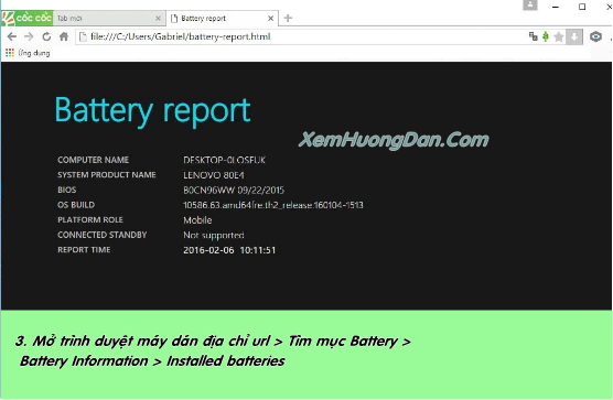 Hướng dẫn kiểm tra độ chai của pin laptop Huong dan kiem tra do chai cua pin laptop