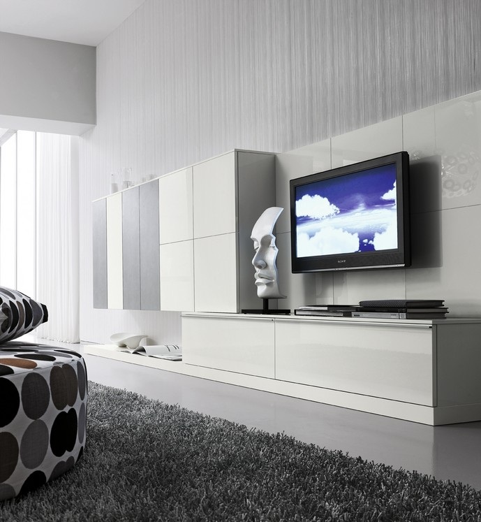 Furniture Interior Design: New compositions of modern white wall systems
