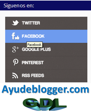 Como agregar un widget de redes sociales a blogger