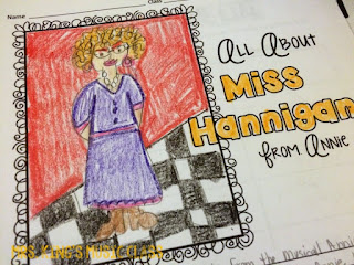 annie musical using character worksheets classroom