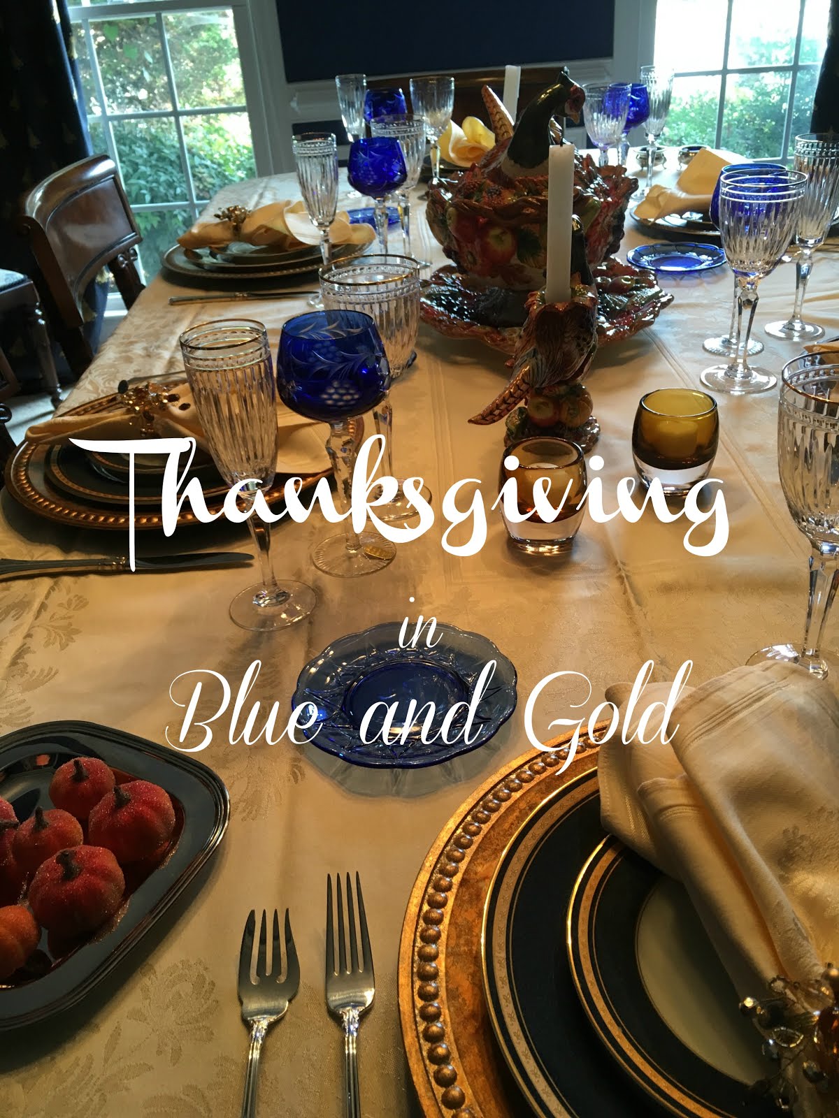 Dinner at Eight Thanksgiving in Blue and Gold