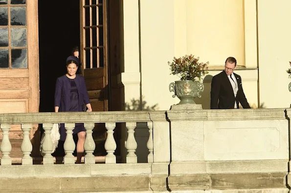 Princess Estelle of Sweden; Crown Princess Victoria of Sweden and Prince Daniel of Sweden are seen at Drottningholm Palace for the Christening of Prince Nicolas of Sweden at Drottningholm Palace