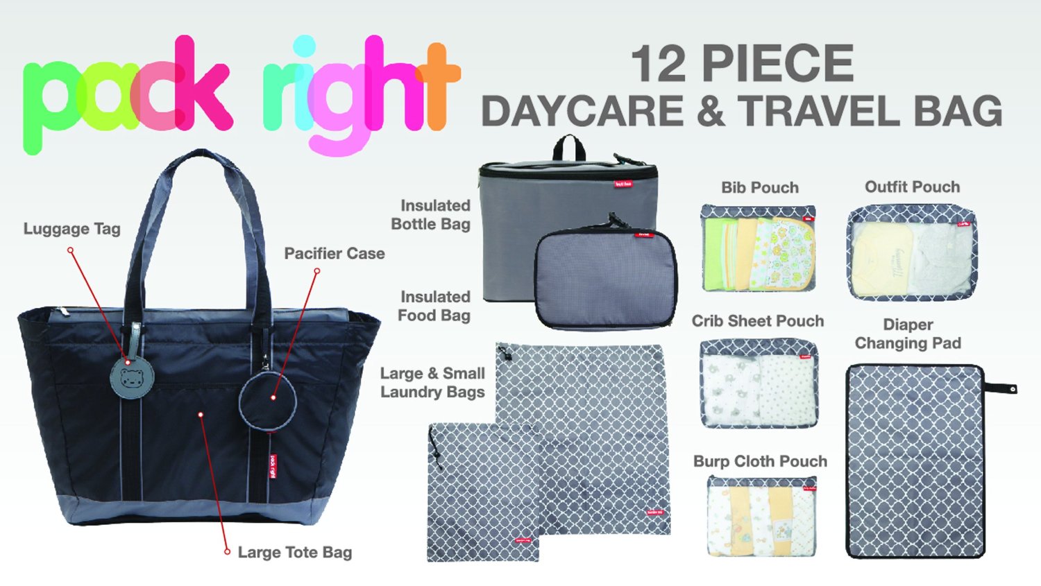 Not Just Another Southern Gal BabyBoom Pack Right 12 Piece Travel and