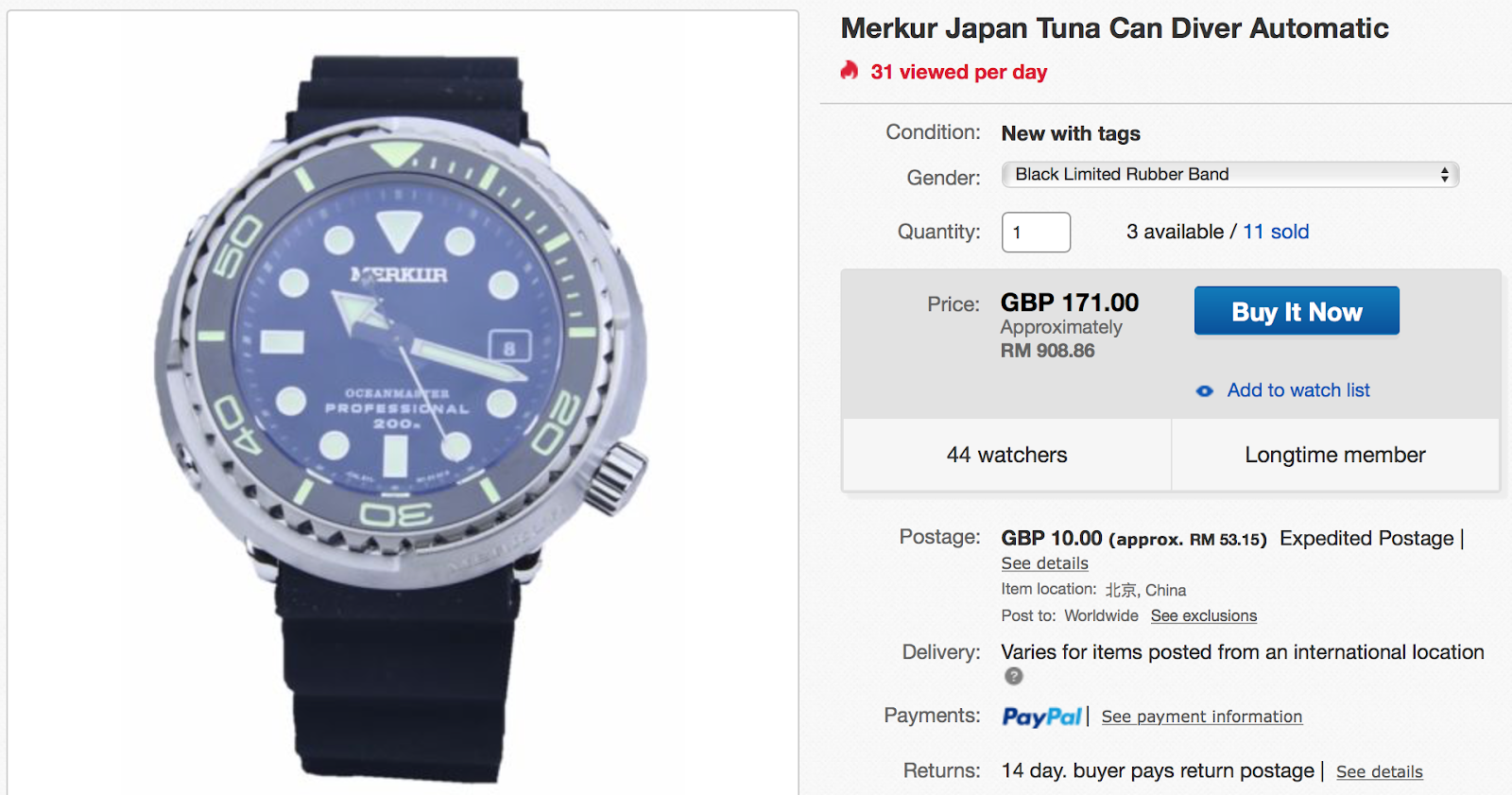 merkur dive watch