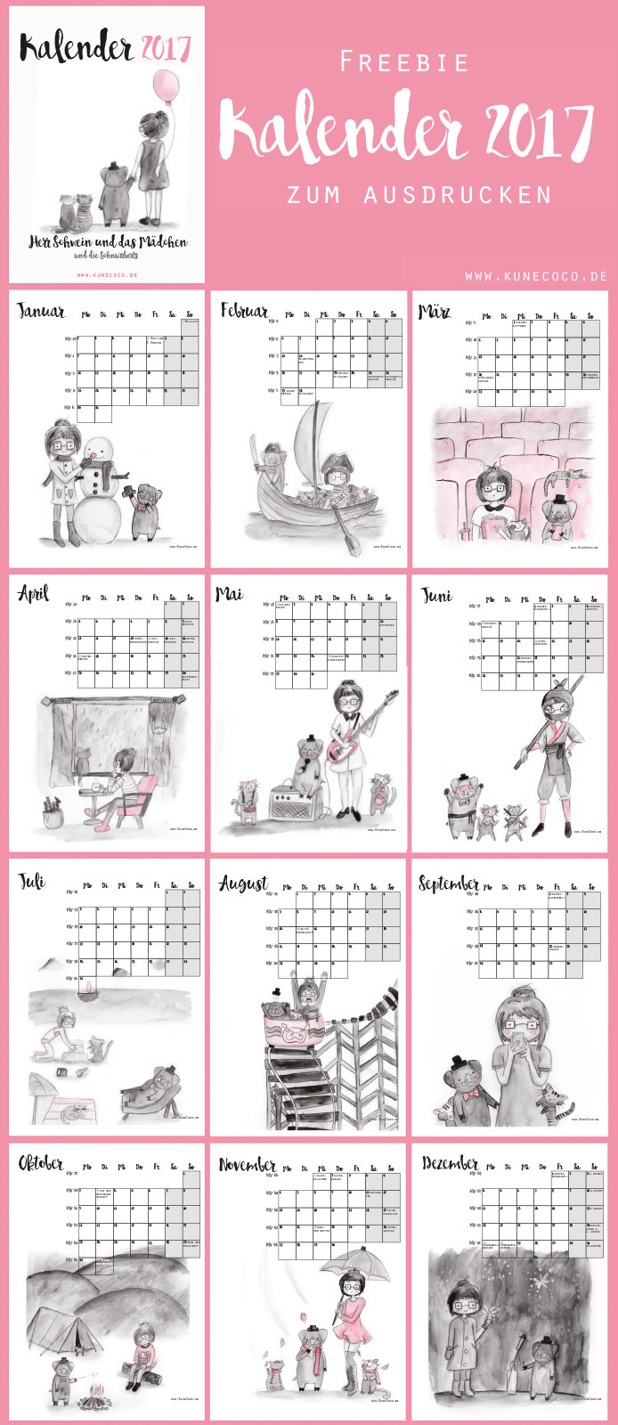KuneCoco • Kalender 2017 zum downloaden und selbst ausdrucken KuneCoco • Kalender 2017 zum downloaden und selbst ausdrucken