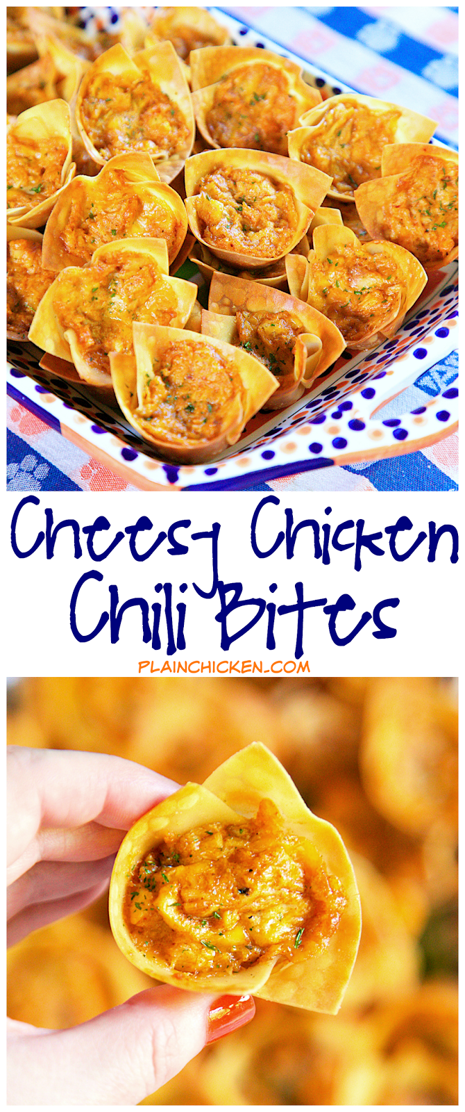 Cheesy Chicken Chili Bites {Football Friday} Plain Chicken