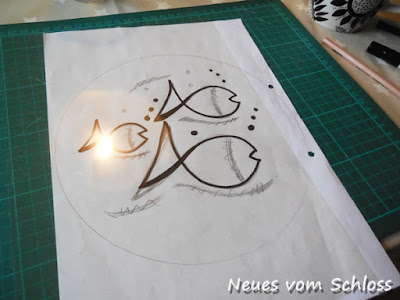 Siebdruck auf Stoff, mail-art-Frühling, upcycling, Creadienstag- neuesvomschloss.blogspot.de