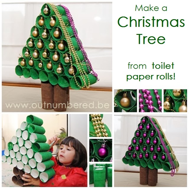 Toilet Paper Rolls Christmas Tree For Kids