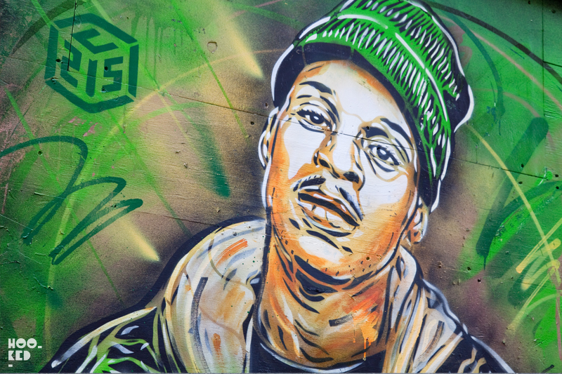 Close up detail of one of French street artist C215's Dublin Street Art pieces