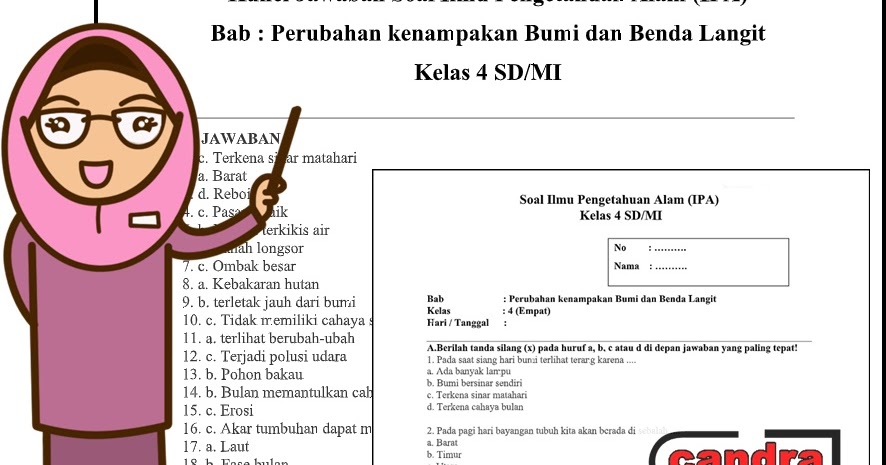 Soal Ipa Kelas 4 Semester 2 Bab Perubahan Kenampakan Bumi Dan Benda Langit Soal Ipa Kelas 4 Semester 2 Bab Perubahan Kenampakan Bumi Dan Benda Langit