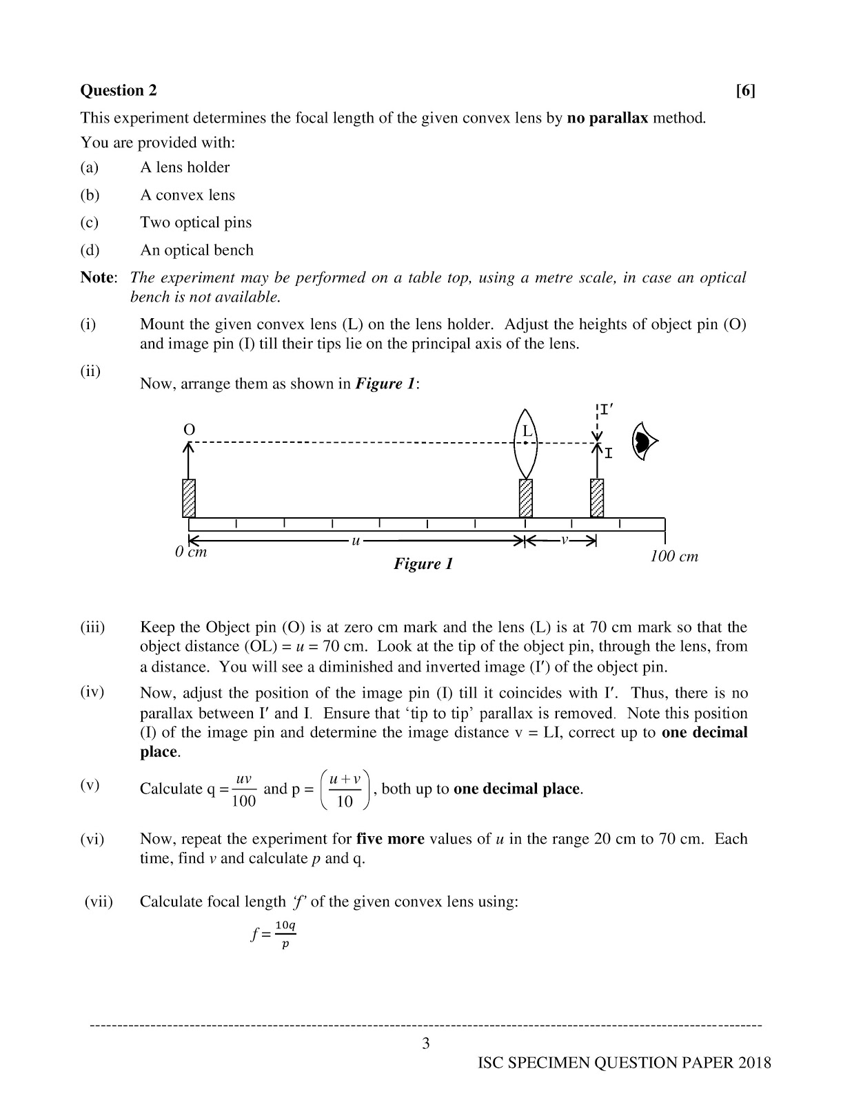isc 2018 class XII Physics Practical paper-2 specimen question paper isc 2018 class 12th Physics Practical Sample paper