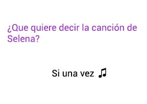Significado de la canción Si Una Vez Selena.