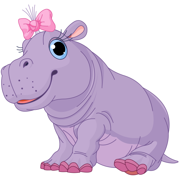 This big girl has a big heart to match her big pink bow. Girlish Hippo