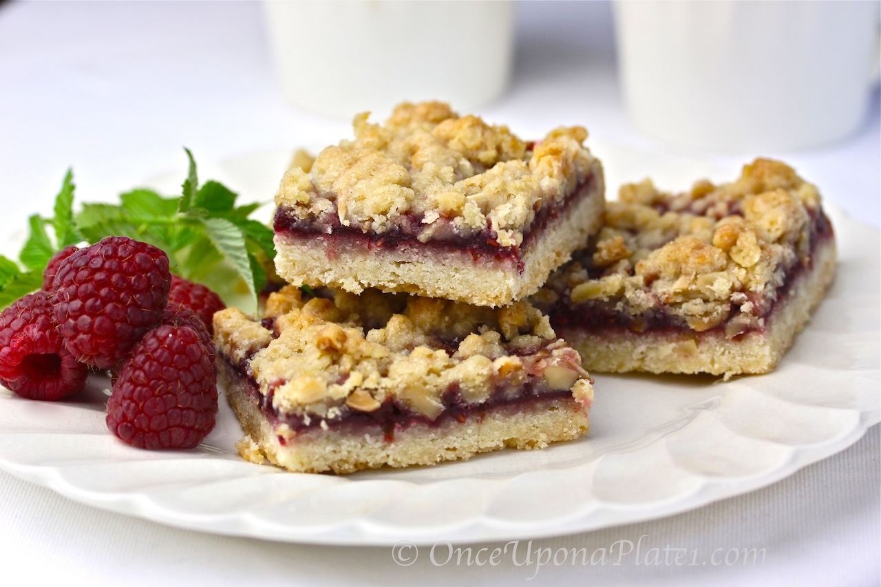 Once Upon a Plate The Recipes Double Raspberry Streusel Bars