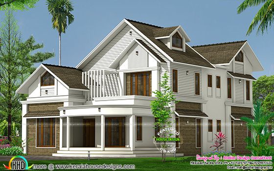 5 bedroom sloping roof dormer window home