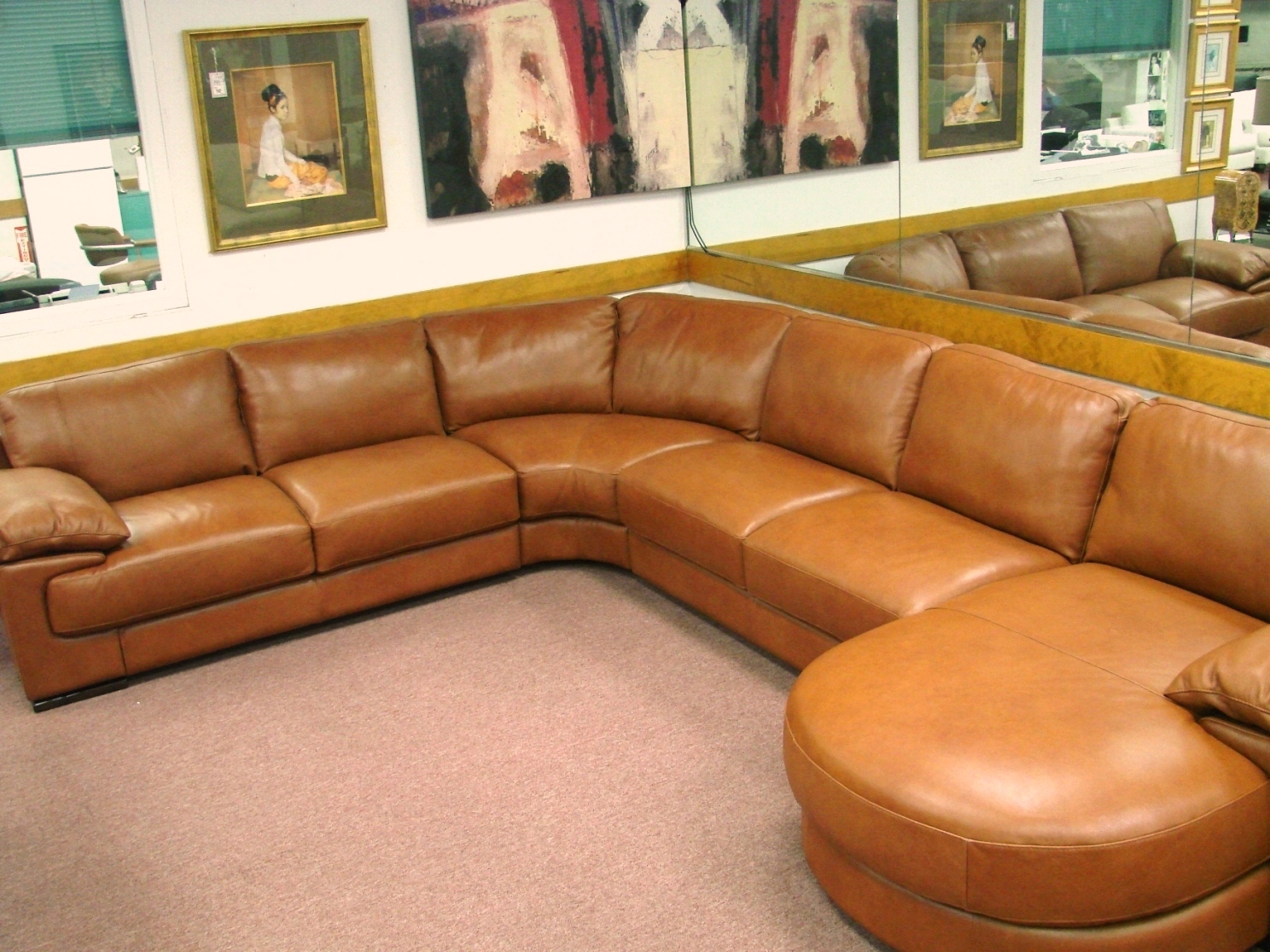 natuzzi brown leather corner sofa