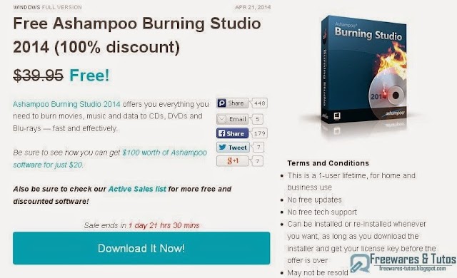 Offre promotionnelle : Ashampoo Burning Studio 2014 encore gratuit ! (pendant 2 jours)