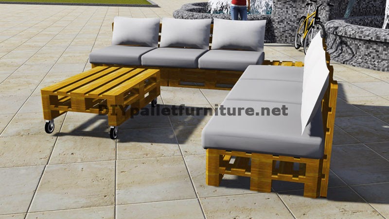 Mueblesdepalets.net: Diseño de sofá esquinero con mesa de palets