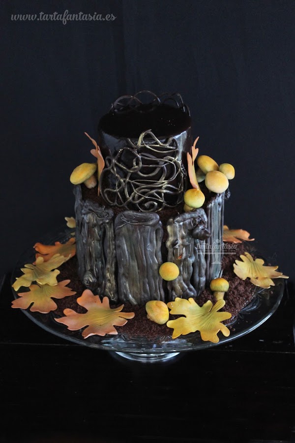 Tarta árbol de chocolate