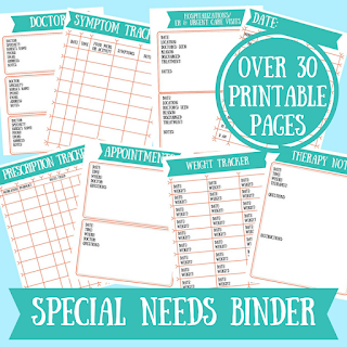  Special needs medical binder printable with over 30 pages