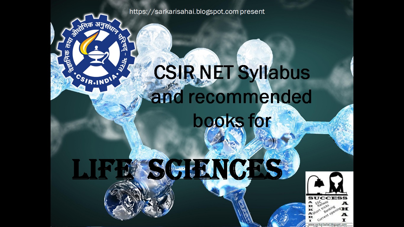 LIFE SCIENCES for Junior Research Fellowship and Lecturership